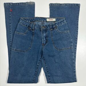 Y2K Stone Denim Blue Jeans Women’s Size 3 Straight Leg Retro Pockets